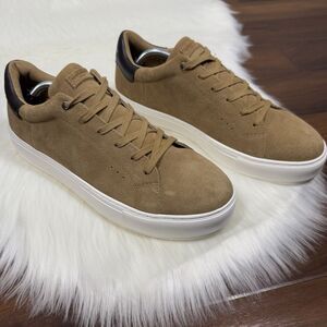 NEW Kurt Geiger Men's US 11.5 / 45.5 Tan Suede Laney Lace Up Sneaker Shoes‎